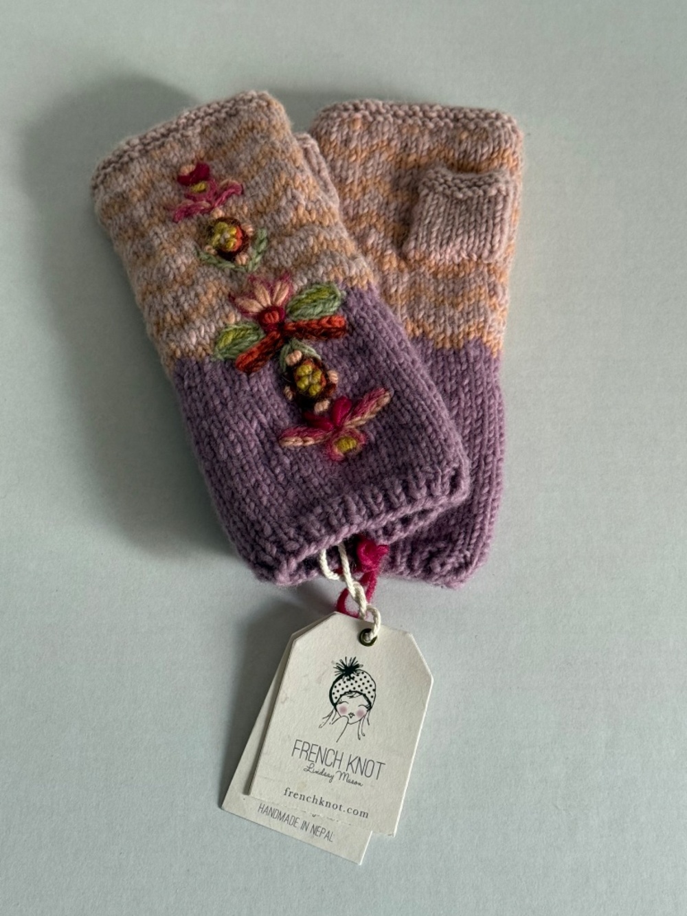 NWT French Knot Handwarmer - Handmade in Nepal